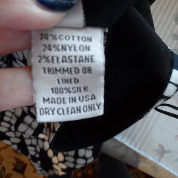 Lela Rose Black & White Print Sheath Dress Size 2 - Picture 16 of 16